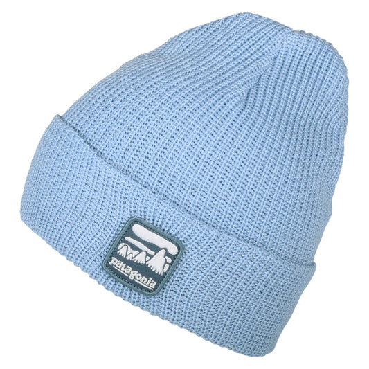 Bonnet Enfant Illustrated Alpine Icon Logo bleu clair PATAGONIA