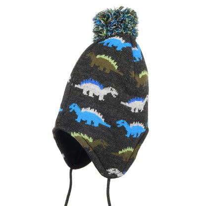 Bonnet à Pompon Péruvien Dino gris SCALA