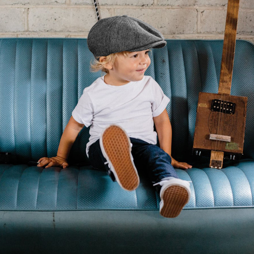Casquette Gavroche Enfant à Chevrons Brood gris-noir BRIXTON