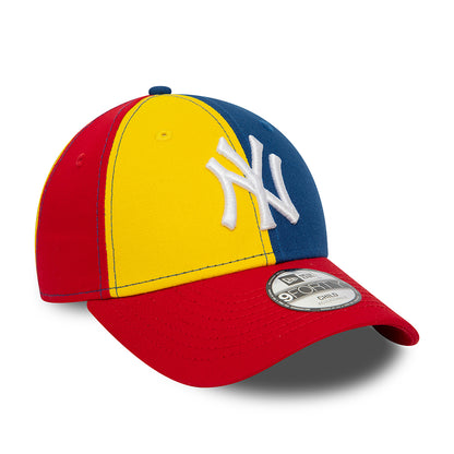 Casquette Enfant 9FORTY MLB Block New York Yankees bleu marine-jaune-rouge NEW ERA
