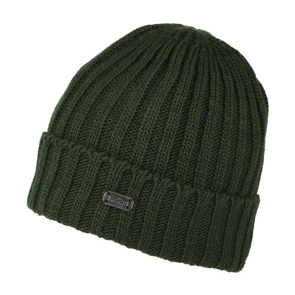 Bonnet Côtelé à Revers khaki KUSAN
