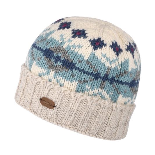 Bonnet à Revers Snowflake crème KUSAN