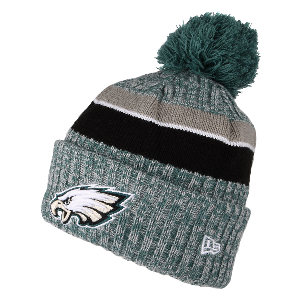 Bonnet à Pompon NFL Sideline Sport Knit Philadelphia Eagles vert nuit-noir NEW ERA