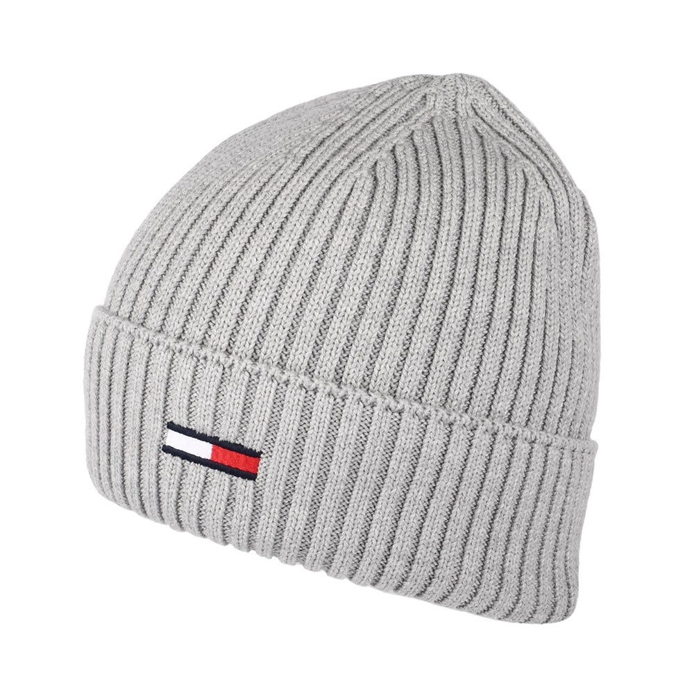 Bonnet Côtelé TJM Flag gris chiné TOMMY HILFIGER