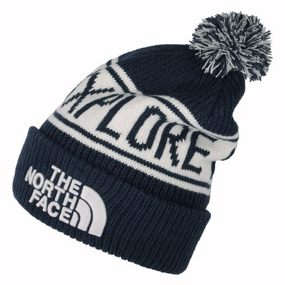 Bonnet à Pompon Retro TNF bleu marine-gris THE NORTH FACE