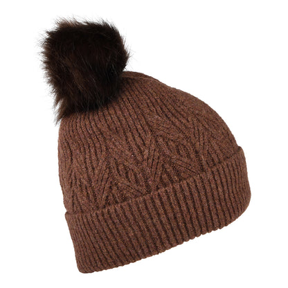 Bonnet à Pompon en Fausse Fourrure Alice châtaigne FAILSWORTH