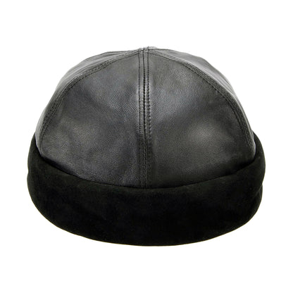 Bonnet Miki Breton en Cuir noir SEEBERGER