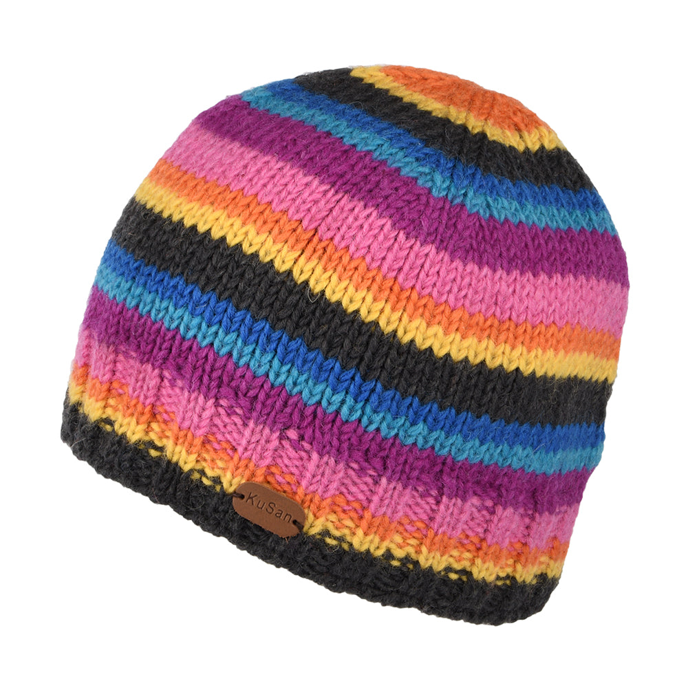 Bonnet à Rayures Brooklyn gris-rose KUSAN