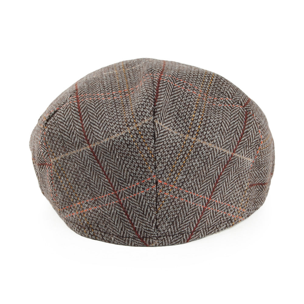 Casquette Plate en Tweed marron-gris JAXON & JAMES - VENTE EN GROS