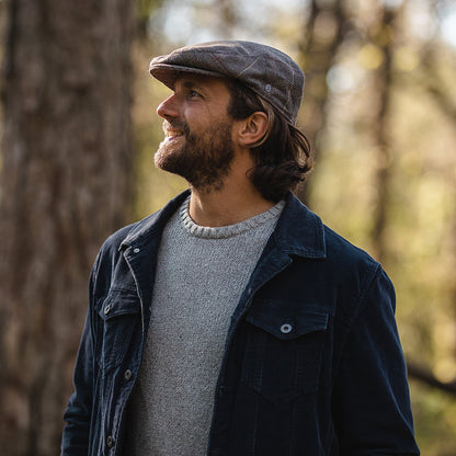 Casquette Plate en Tweed marron-gris JAXON & JAMES - VENTE EN GROS