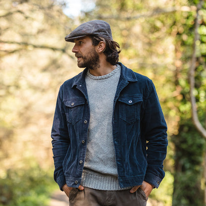 Casquette Plate en Tweed marron-gris JAXON & JAMES - VENTE EN GROS