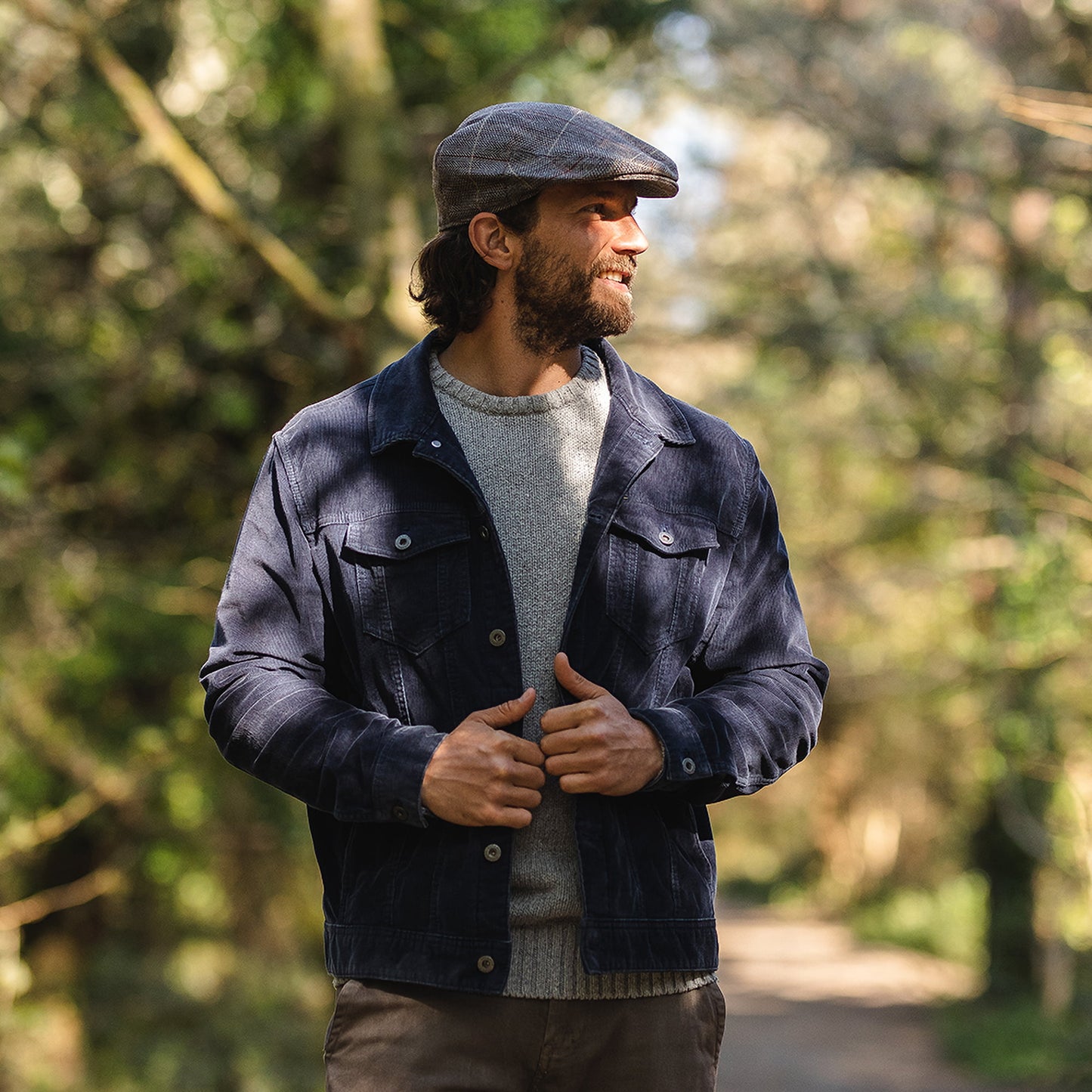 Casquette Plate en Tweed marron-gris JAXON & JAMES - VENTE EN GROS