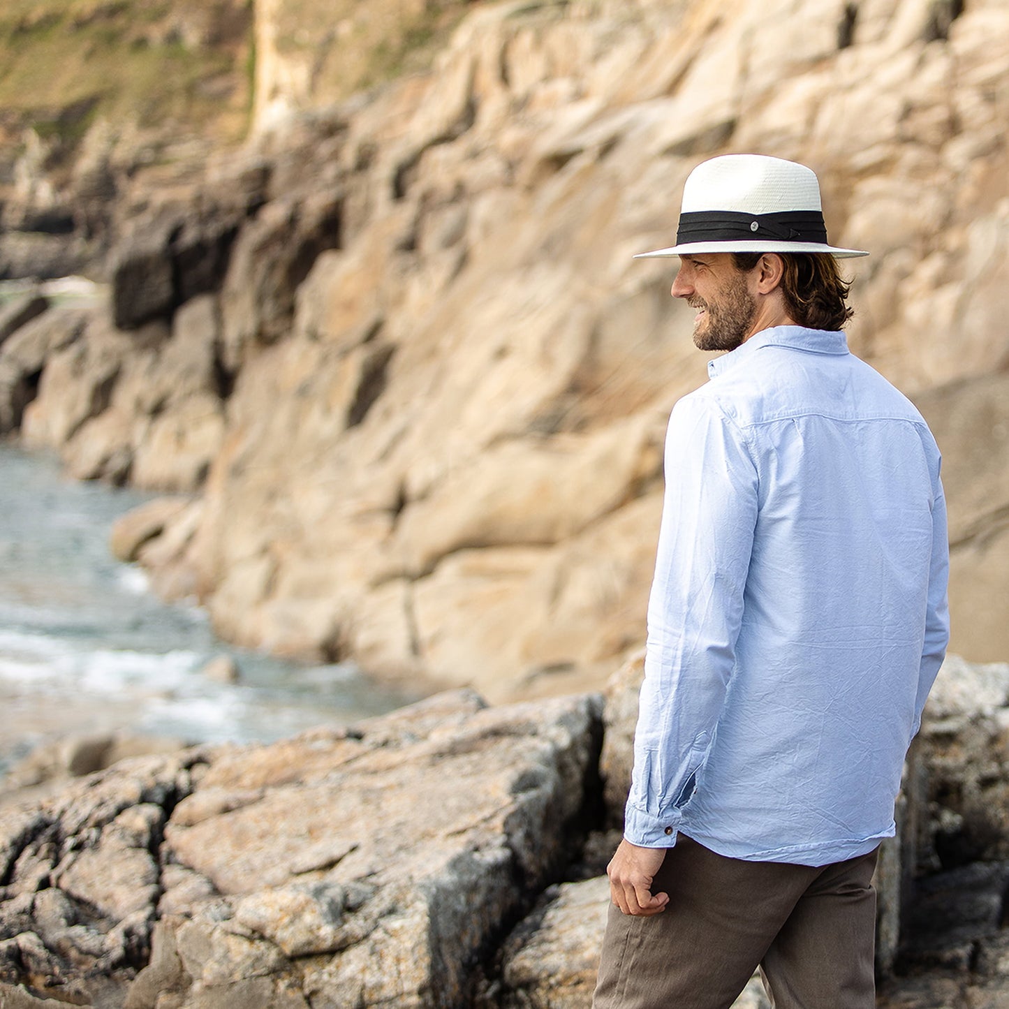 Chapeau Fedora Safari en Paille Toyo avec Bandeau noir JAXON & JAMES - VENTE EN GROS