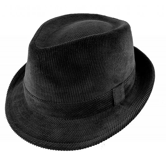 Chapeau Trilby en Velours Côtelé noir JAXON & JAMES - VENTE EN GROS