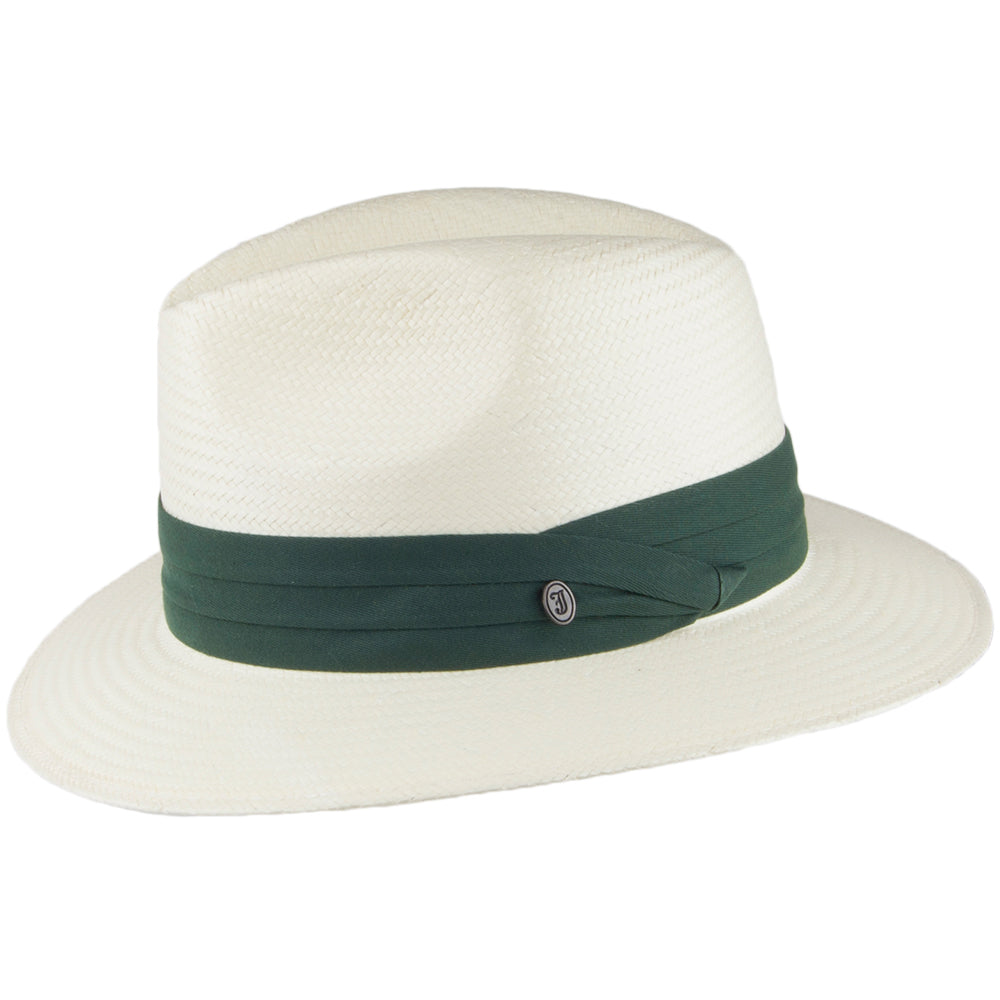 Chapeau Fedora Safari en Paille Toyo avec Bandeau olive JAXON & JAMES - VENTE EN GROS