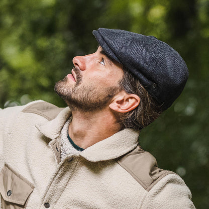 Casquette Gavroche à Chevrons anthracite JAXON & JAMES - VENTE EN GROS