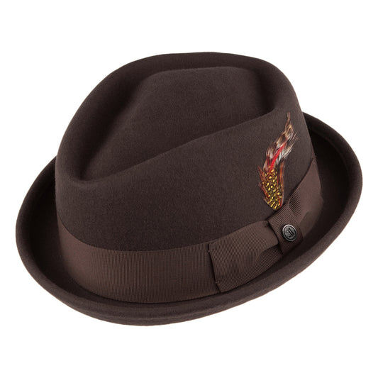 Chapeau Pork Pie Diamond Crown déformable marron JAXON & JAMES - VENTE EN GROS