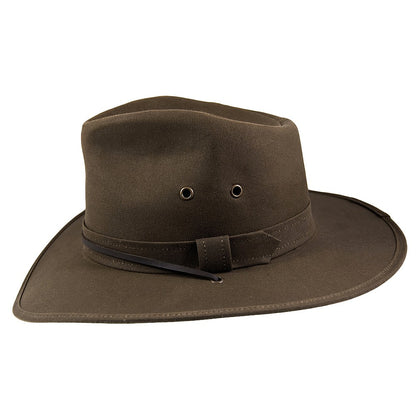 Chapeau Australien en Toile Cirée marron JAXON & JAMES - VENTE EN GROS