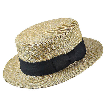 Chapeau de Canotier en Paille avec Ruban noir JAXON & JAMES - VENTE EN GROS