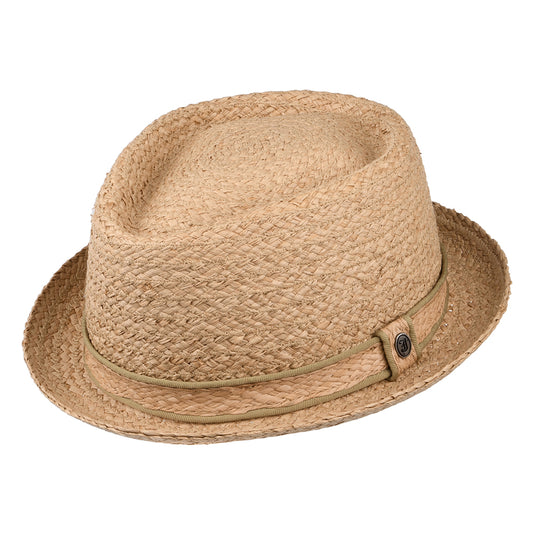Chapeau Pork Pie Diamond Crown en Raphia JAXON & JAMES - VENTE EN GROS