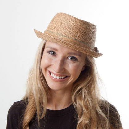 Chapeau Pork Pie Diamond Crown en Raphia JAXON & JAMES - VENTE EN GROS