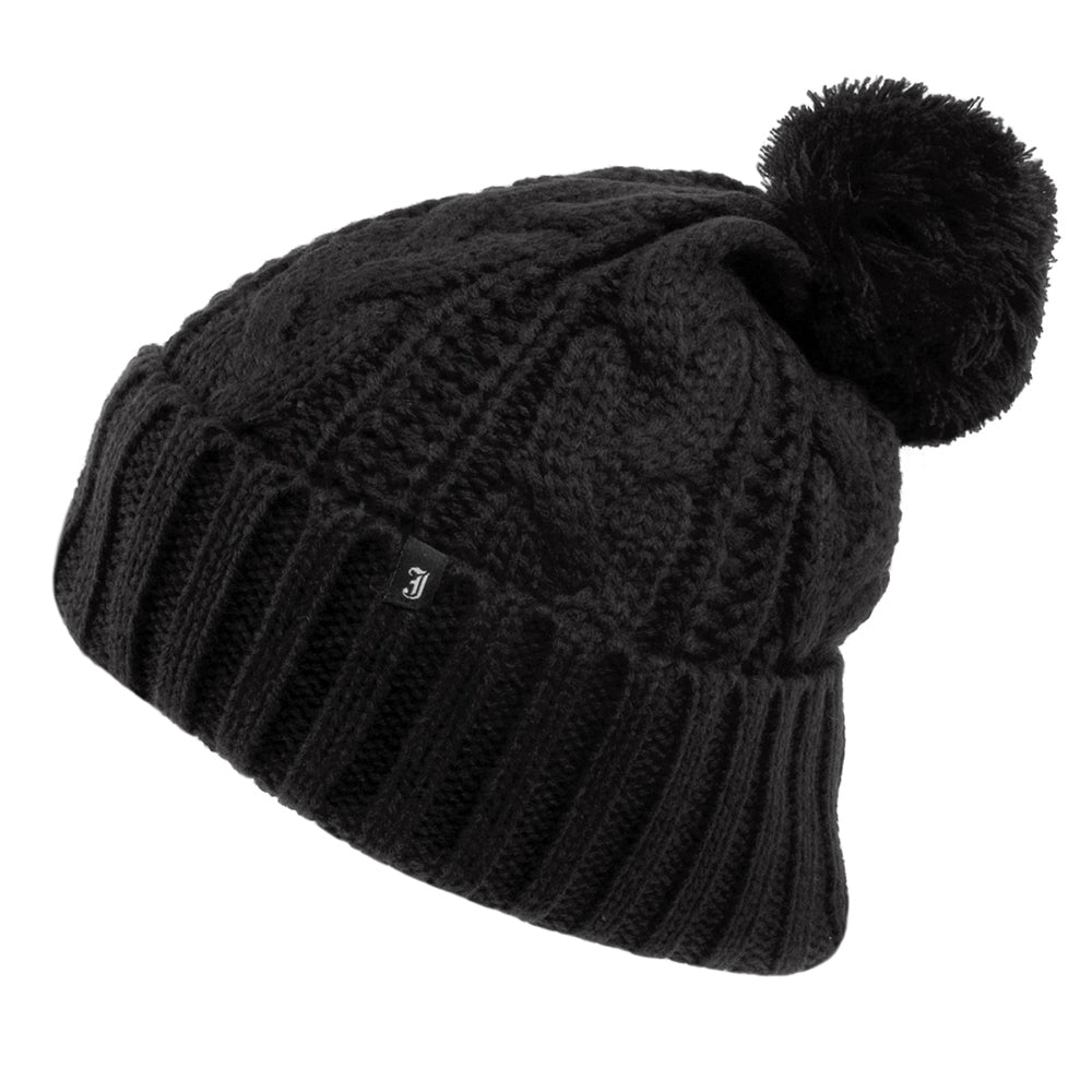 Bonnet à Pompon à Torsades noir JAXON & JAMES - VENTE EN GROS
