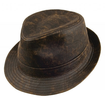 Chapeau Trilby à Effet Usé en Coton marron JAXON & JAMES - VENTE EN GROS