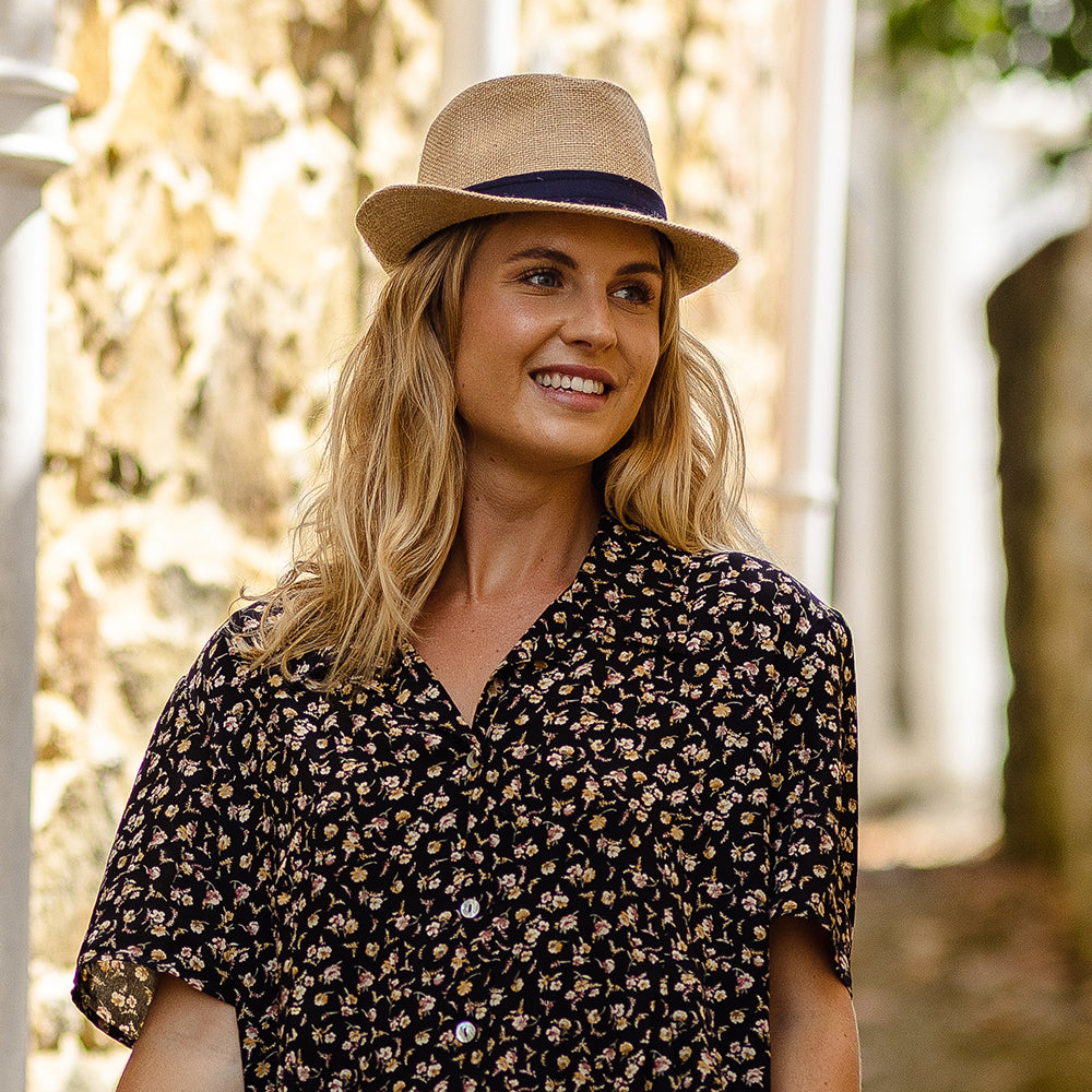 Chapeau Trilby en Jute beige sable JAXON & JAMES - VENTE EN GROS