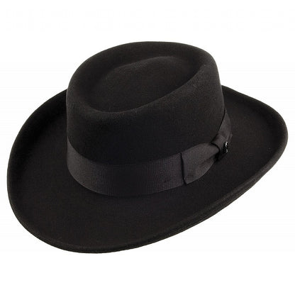 Chapeau Gambler en Laine Feutrée noir JAXON & JAMES - VENTE EN GROS