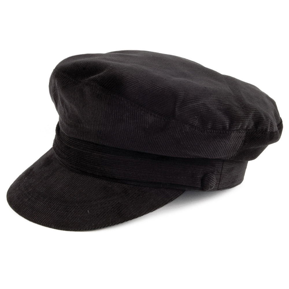Casquette de Marin en Velours Côtelé noir JAXON & JAMES - VENTE EN GROS