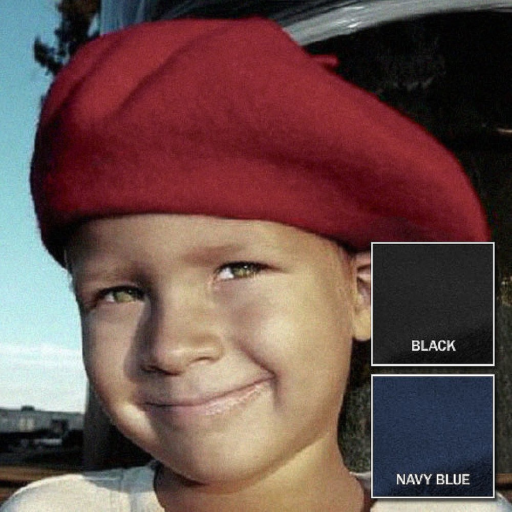 Béret Enfant en Laine bordeaux VILLAGE HATS - VENTE EN GROS