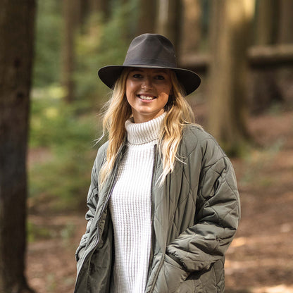 Chapeau Fedora Safari en Toile Cirée olive JAXON & JAMES - VENTE EN GROS