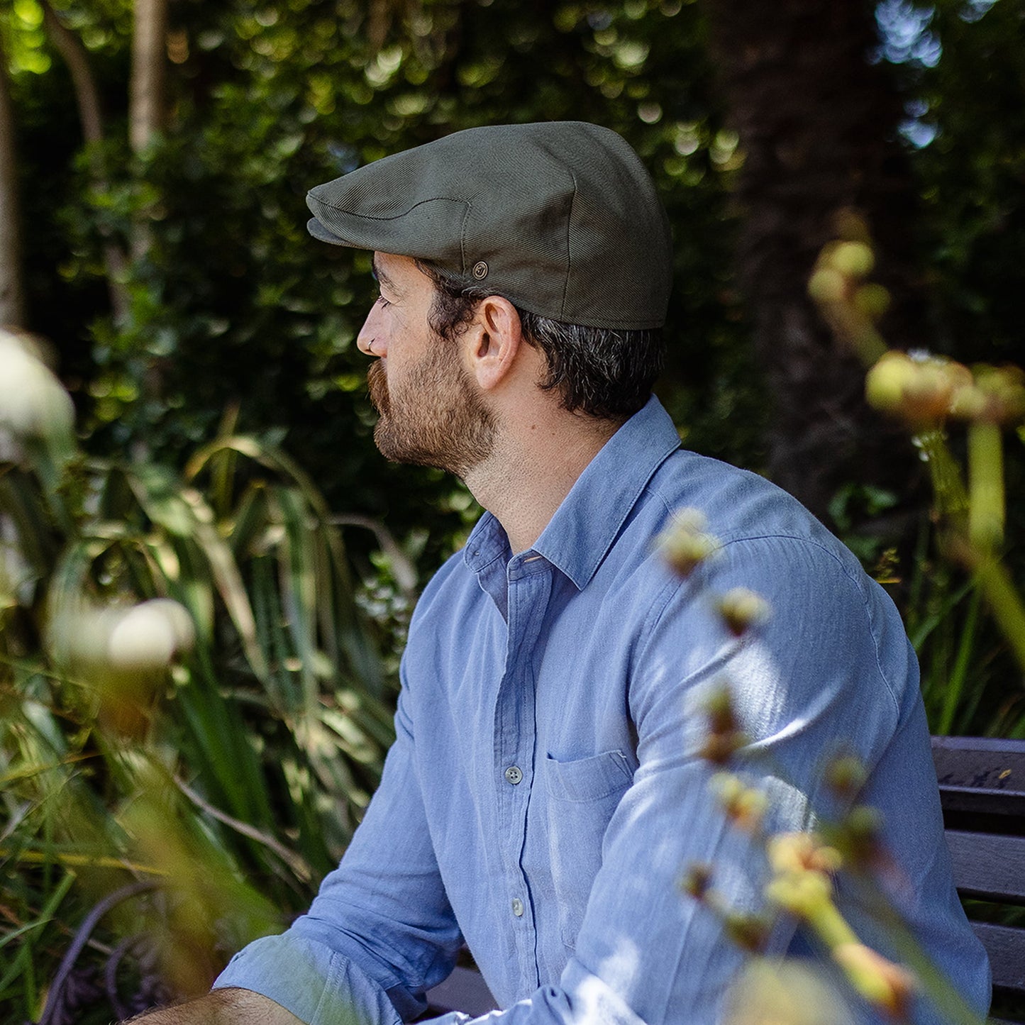 Casquette Plate en Coton Brossé olive JAXON & JAMES - VENTE EN GROS