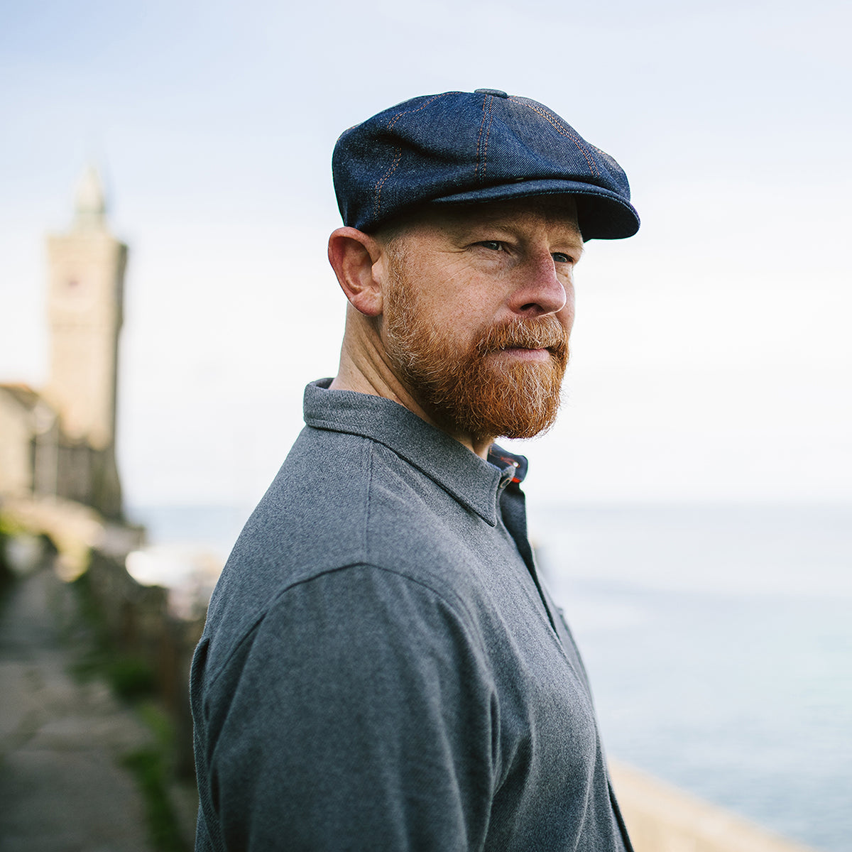 Casquette Gavroche en Jean bleu foncé JAXON & JAMES - VENTE EN GROS