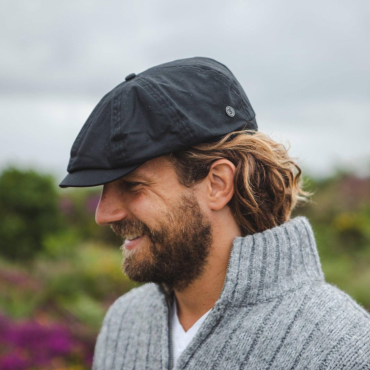Casquette Gavroche en Coton Ciré British Millerain noir JAXON & JAMES - VENTE EN GROS