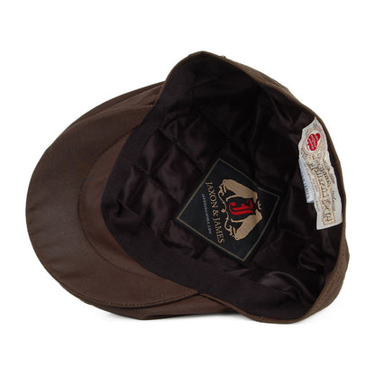 Casquette Plate en Coton Ciré British Millerain marron JAXON & JAMES - VENTE EN GROS