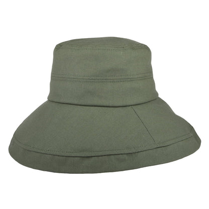 Chapeau Été en Lin Pliable Lily olive SUR LA TÊTE - VENTE EN GROS