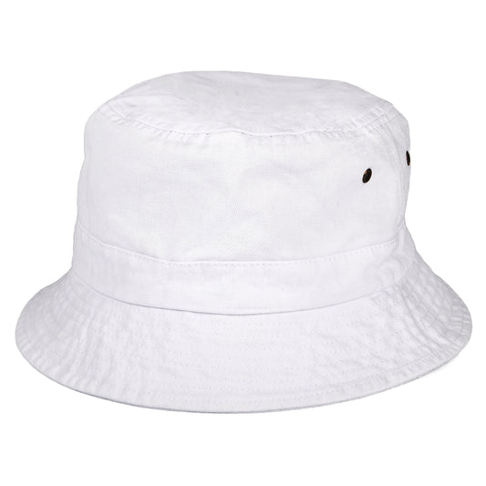 Chapeau Bob en Coton Pliable blanc JAXON & JAMES - VENTE EN GROS