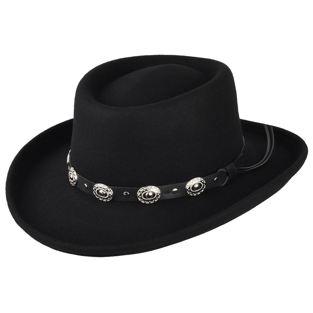 Chapeau Gambler en Laine Feutrée Crossfire noir JAXON & JAMES - VENTE EN GROS