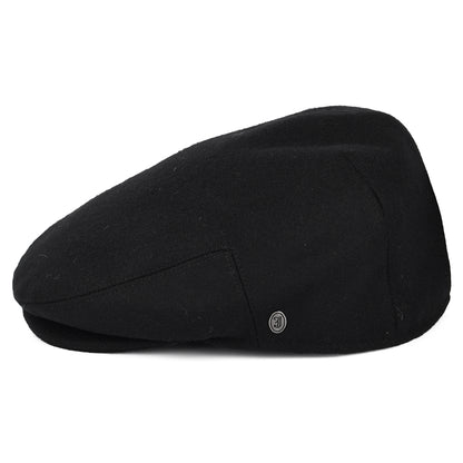 Casquette Plate en Laine Melton noir JAXON & JAMES - VENTE EN GROS